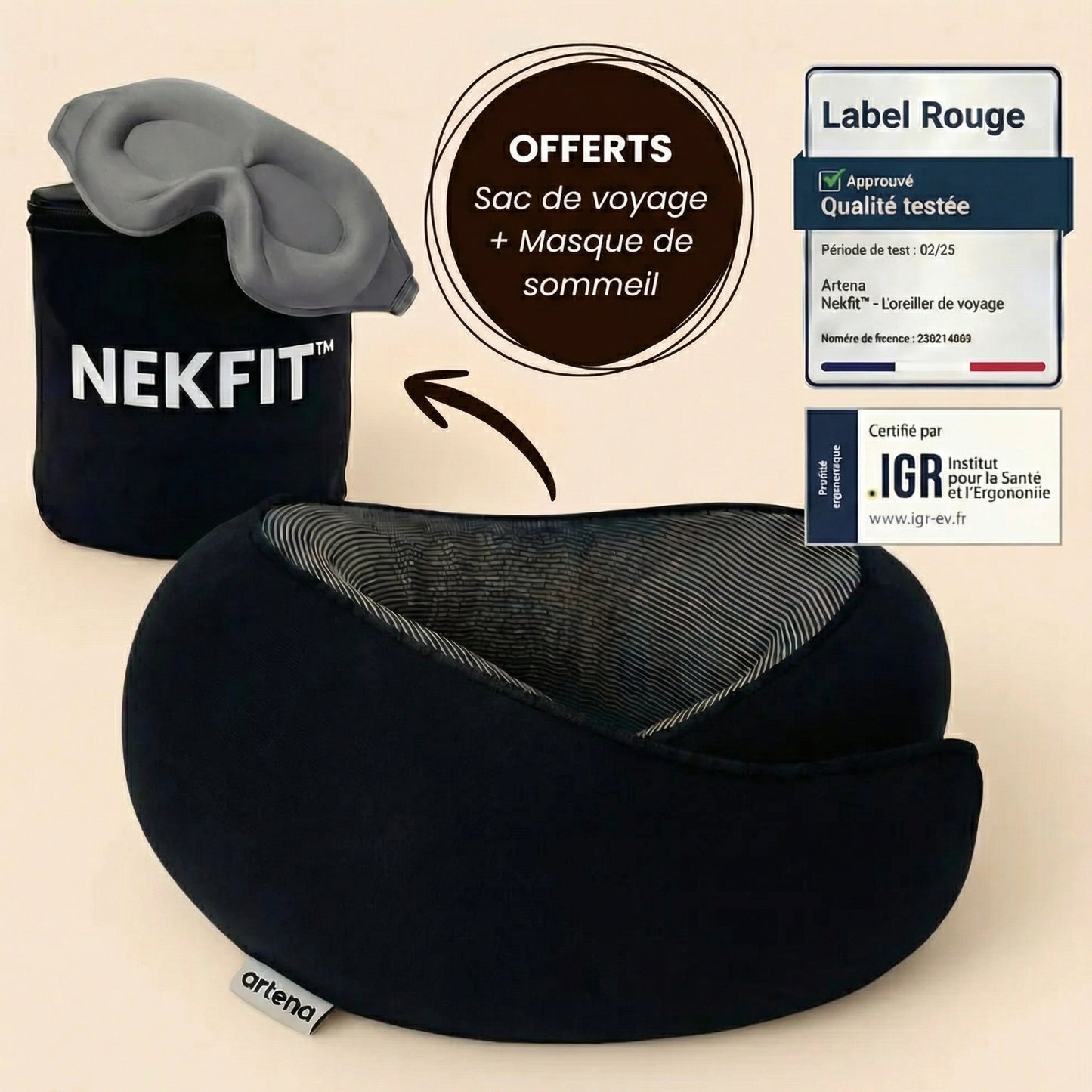 NEKFIT™ - Oreiller de voyage à 360°