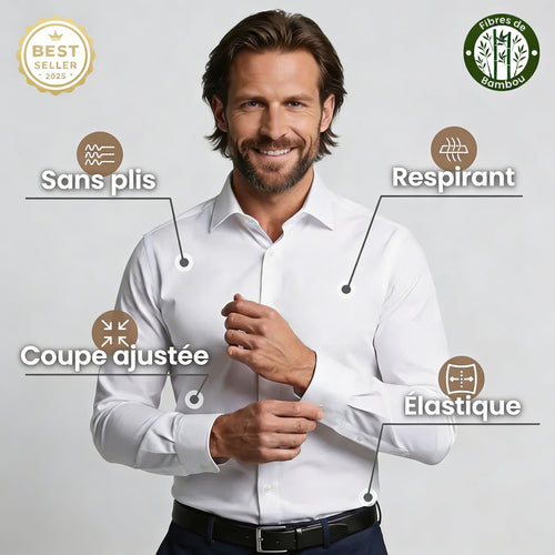 Chemise cintrée infroissable